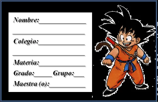 Casita Curacao: Etiquetas para cuaderno Dragon ball