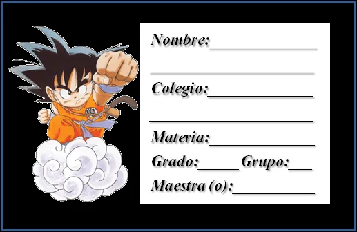 Casita Curacao: Etiquetas para cuaderno Dragon ball Casita Curacao: Etiquetas para cuaderno Dragon ball