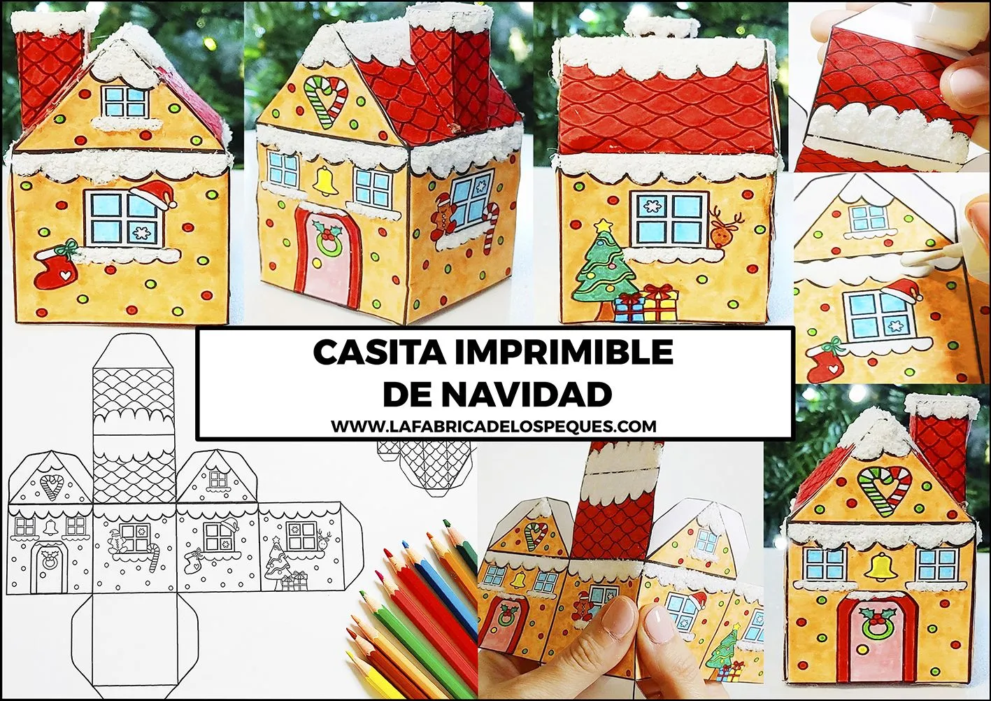 Casita imprimible de Navidad - La fábrica de los peques Casita imprimible de Navidad - La fábrica de los peques
