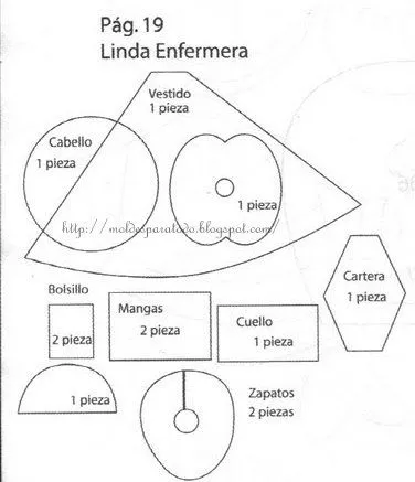 Moldes para Todo: = Fofucha Linda enfermera = Moldes para Todo: = Fofucha Linda enfermera =