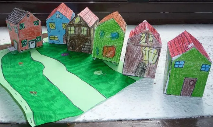 Casita de Papel maqueta para imprimir - Manualidades Infantiles Casita de Papel maqueta para imprimir - Manualidades Infantiles