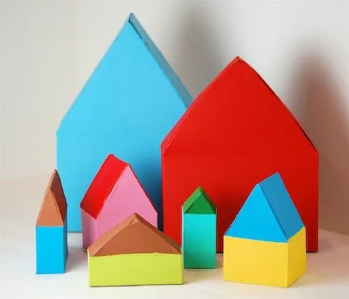 Casitas con cajas de cereales - Guía de MANUALIDADES