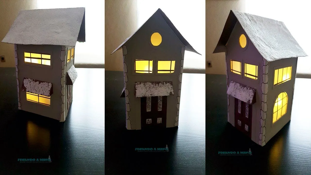 Cómo hacer casitas de cartón de navidad - YouTube Cómo hacer casitas de cartón de navidad - YouTube