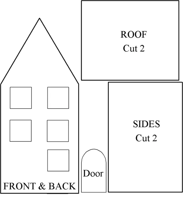 Casitas de cartón y tela para muñecas o decoración