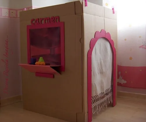Como hacer una casita de cartón para jugar | Decoideas.Net Como hacer una casita de cartón para jugar | Decoideas.Net