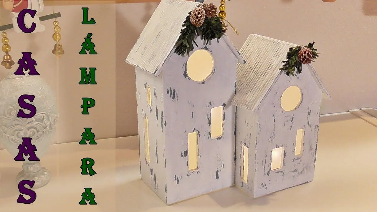 Casitas navideñas iluminadas reciclando cartón. Manualidades para navidad - YouTube Casitas navideñas iluminadas reciclando cartón. Manualidades para navidad - YouTube