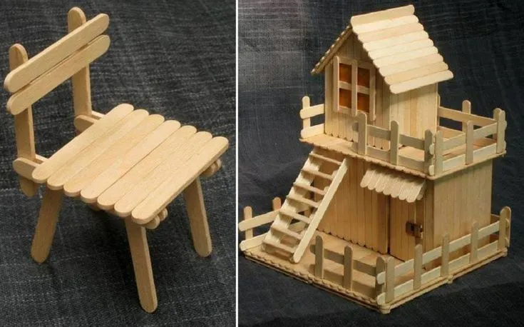 casitas y sillitas hechas con palitos de helado | Manualidades ... casitas y sillitas hechas con palitos de helado | Manualidades ...
