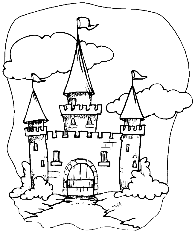 Castillo de cuento para colorear