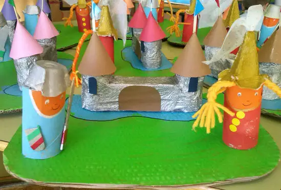 castillo con dama y caballero | Manualidades ...