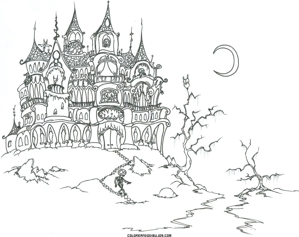 Dibujo de castillo encantado para colorear