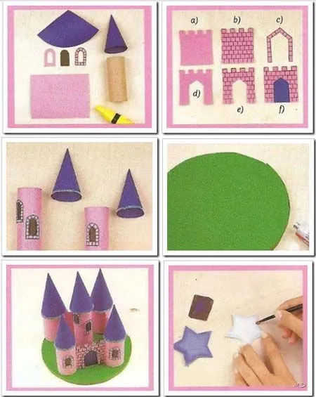 Como hacer castillo de foamy, adorno para torta. | cumple maiA ... Como hacer castillo de foamy, adorno para torta. | cumple maiA ...