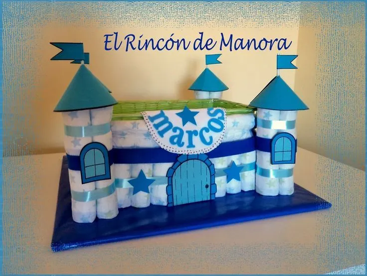 Castillo de pañales para Marcos | Creaciones con pañales (By ...