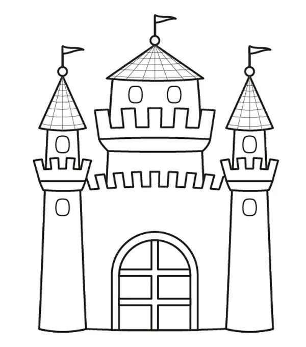Castillo de princesa: dibujo para colorear e imprimir Castillo de princesa: dibujo para colorear e imprimir