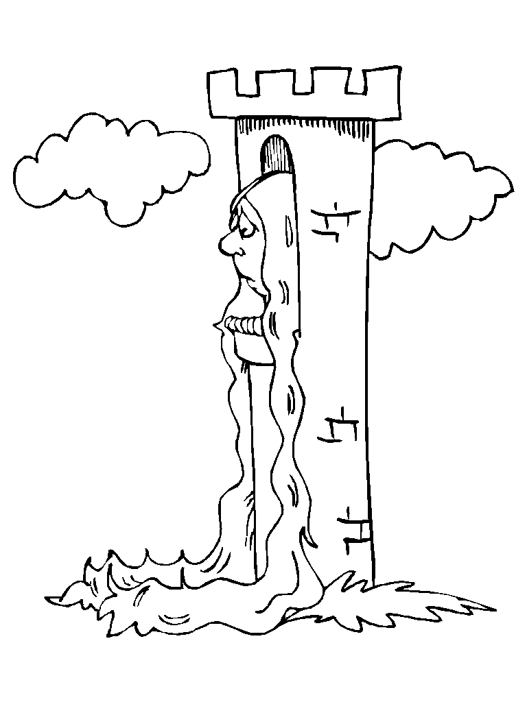 Dibujo del Cuento de Rapunzel para colorear