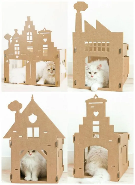 Castillos de cartón - Escondites de lujo para gatos