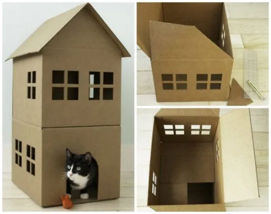 Castillos de cartón - Escondites de lujo para gatos