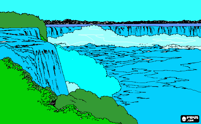 Cataratas para colorear, Cataratas para imprimir Cataratas para colorear, Cataratas para imprimir