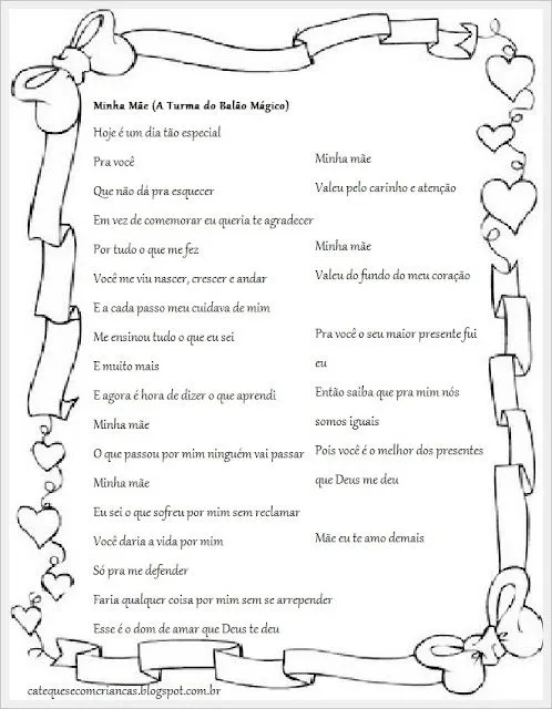 Catequese com Crianças: Homenagem Dia das mães Catequese com Crianças: Homenagem Dia das mães