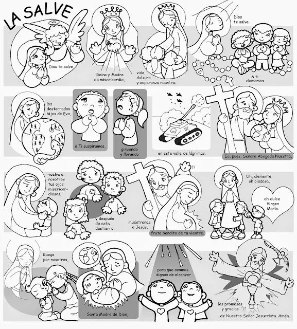 La Catequesis: Aprendemos las oraciones básicas con dibujos