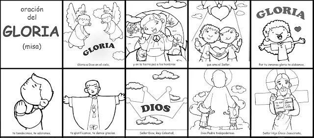 La Catequesis: Colorea y aprende el Gloria que se canta en Misa