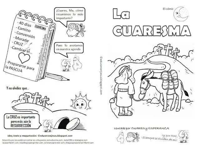 Camino hacia la Pascua: Cómic de la Cuaresma para colorear Camino hacia la Pascua: Cómic de la Cuaresma para colorear