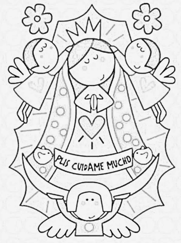 Dibujos para colorear de la virgen de la chiquinquira - Imagui