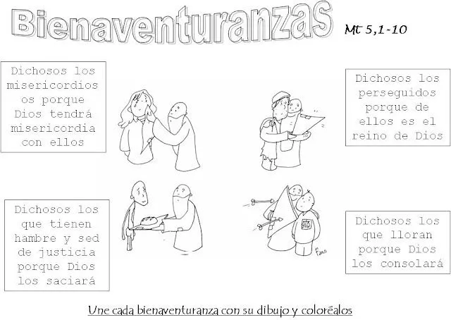 Bienaventuranzas en dibujos para colorear - Imagui Bienaventuranzas en dibujos para colorear - Imagui
