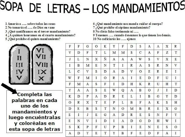 La Catequesis: Recursos Catequesis Los Mandamientos de la Ley de Dios