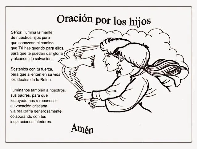 La Catequesis: Recursos Catequesis Oración por los hijos para colorear La Catequesis: Recursos Catequesis Oración por los hijos para colorear