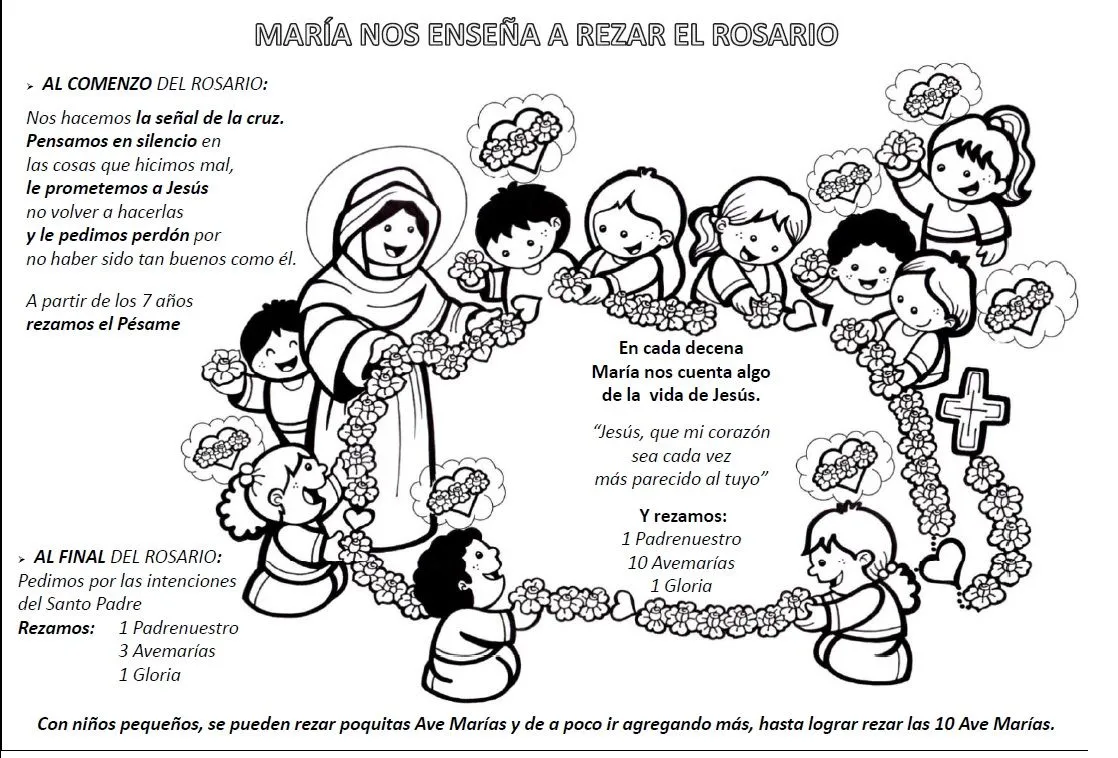 La Catequesis: Recursos Catequesis Santo Rosario para Colorear