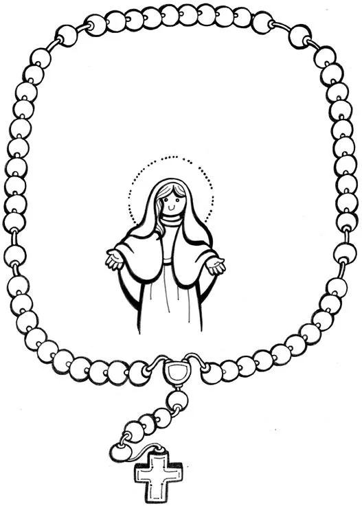 PARA COLOREAR: Dibujos de la Virgen del Rosario