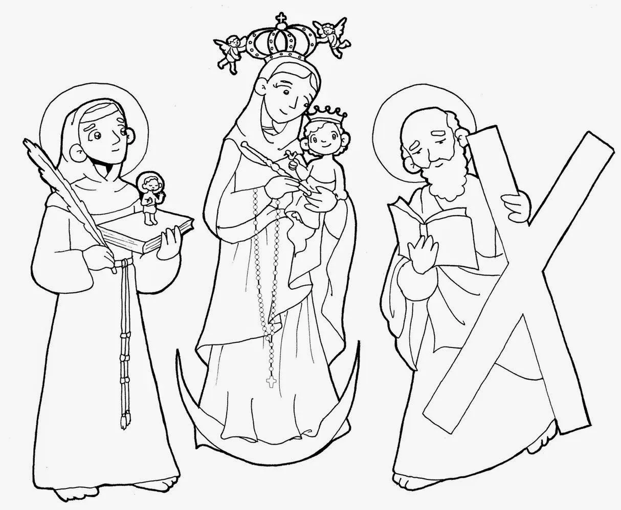 Dibujos para catequesis: NUESTRA SEÑORA DEL ROSARIO DE CHIQUINQUIRÁ