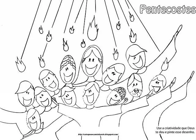 Catequistas del Francesco: Pentecostés. Imágenes para colorear. Catequistas del Francesco: Pentecostés. Imágenes para colorear.