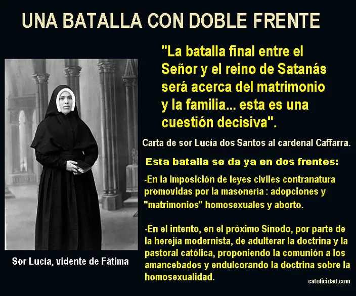 Catolicidad: PREDICCIÓN DE SOR LUCÍA DOS SANTOS Catolicidad: PREDICCIÓN DE SOR LUCÍA DOS SANTOS