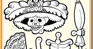 La catrina articulada para imprimir y armar - Jugar y Colorear