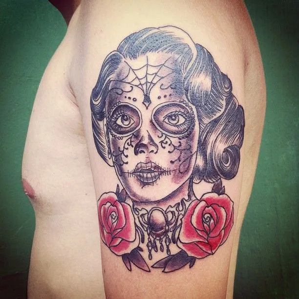 La Catrina #catrina #red #roses #tattoo #shading | Flickr - Photo ... La Catrina #catrina #red #roses #tattoo #shading | Flickr - Photo ...