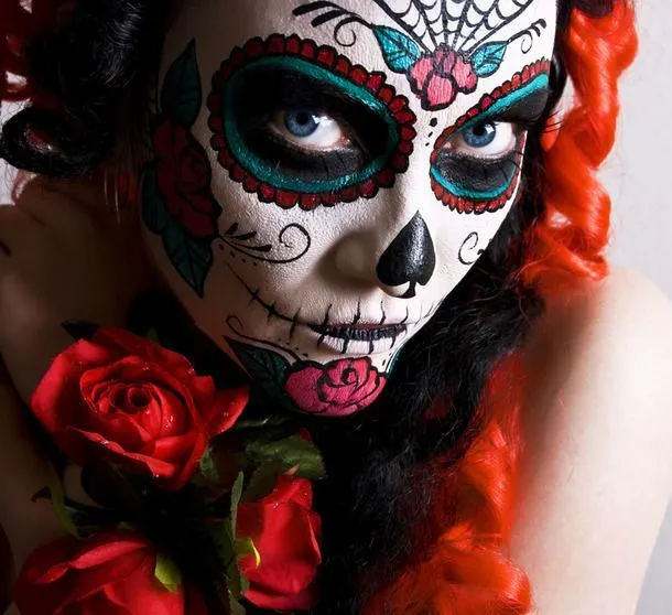 Catrina, maquillaje con rosas! | Oh Catrinas! | Pinterest | Red ...