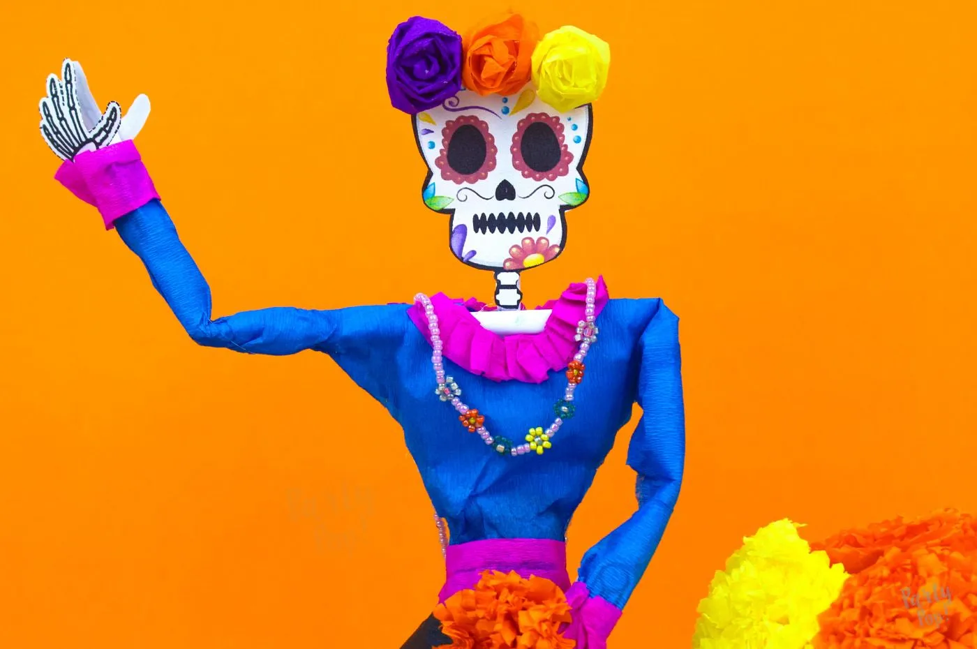 Catrina con materiales reciclados 