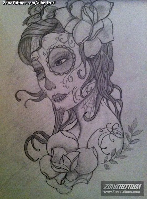 Diseños de catrinas para tatuajes - Imagui