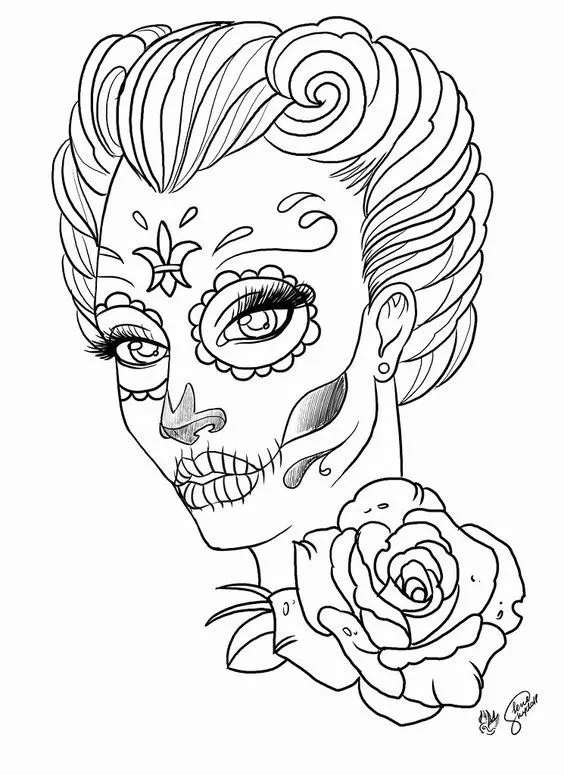 Catrinas y Calaveras para colorear en Halloween y Día de Muertos | Todo imágenes Catrinas y Calaveras para colorear en Halloween y Día de Muertos | Todo imágenes