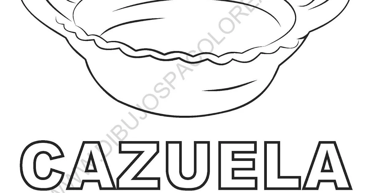 Cazuela dibujo para colorear