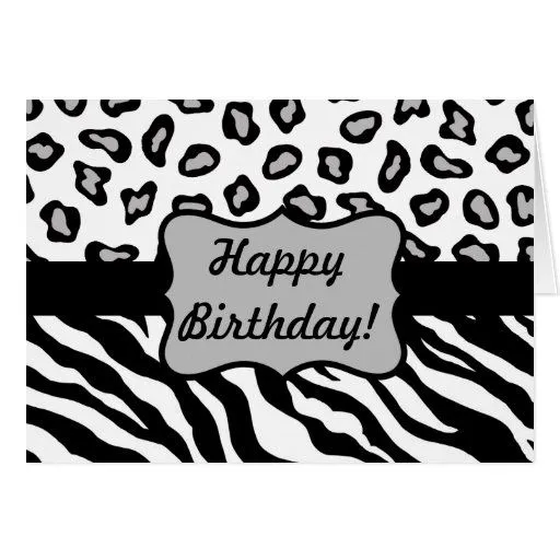 Cebra negra y blanca y cumpleaños de la piel de tarjeta de ... Cebra negra y blanca y cumpleaños de la piel de tarjeta de ...