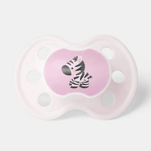 Cebra rosada linda del dibujo animado chupetes | Zazzle