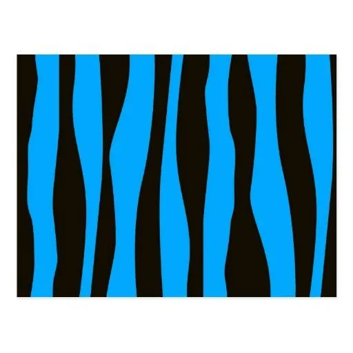 La cebra del tigre del negro azul del trullo raya postal | Zazzle