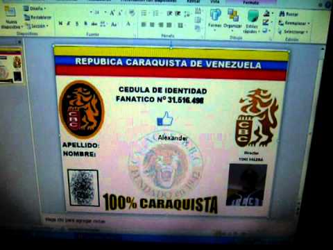 Como hacer tu cedula del grupo 100% caraquista de facebook (Creado ...