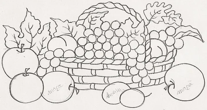 celeiro de cores: RISCO DE CESTA DE FRUTAS