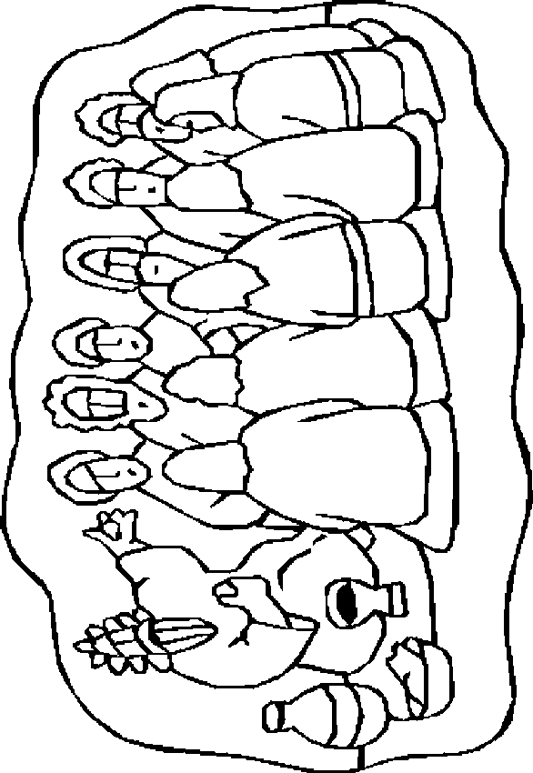 La última cena; dibujos bíblicos para colorear
