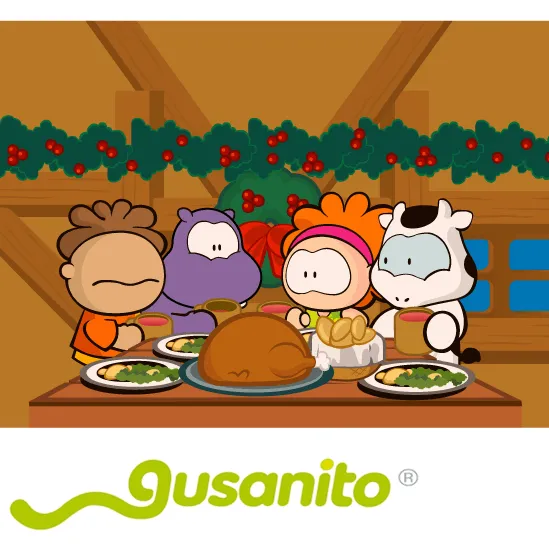 Cena de Navidad Cowco y sus amigos - vector | Vector ClipArt