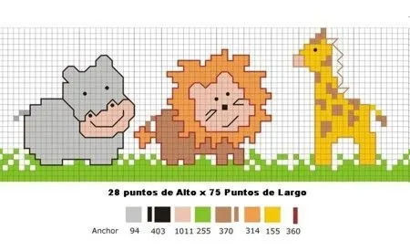 Cenefa animales selva | PUNTO DE CRUZ | Pinterest | Punto Cruz ...