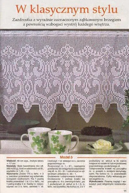 Cenefa en crochet filet con patrón | Crochet y Dos agujas Cenefa en crochet filet con patrón | Crochet y Dos agujas